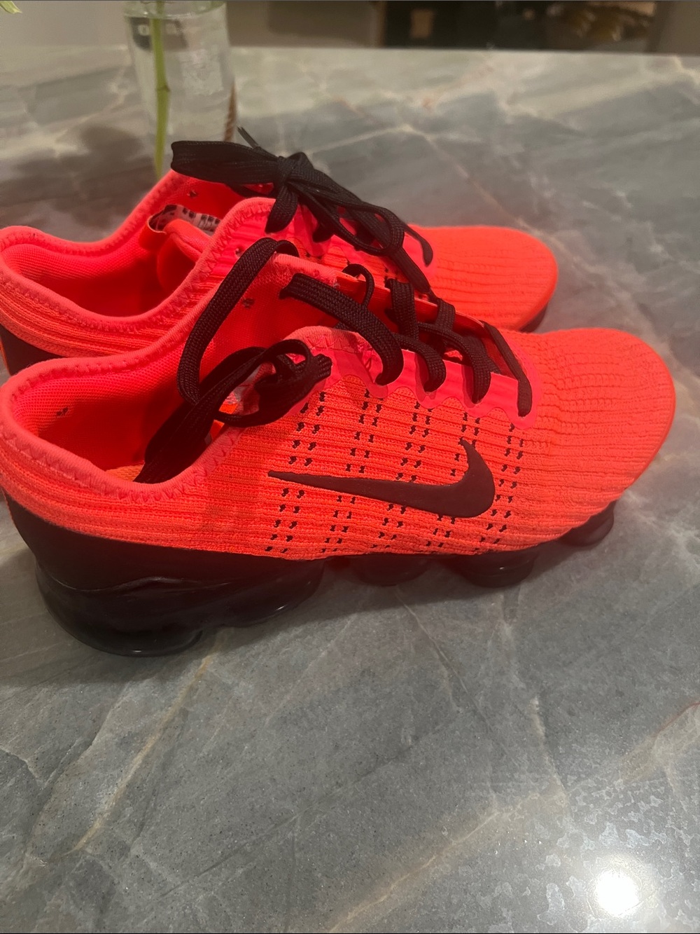 Nike vapor max Women's Bright Orange Knit Sneakers with Black Accents